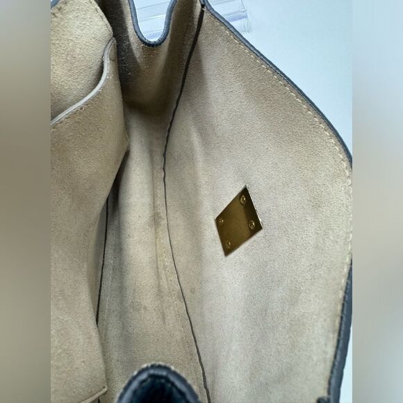 Chloe Drew Medium Cloudy Blue Pebbled Leather Shoulder Crossbody Bag Preloved - Picture 8 of 11